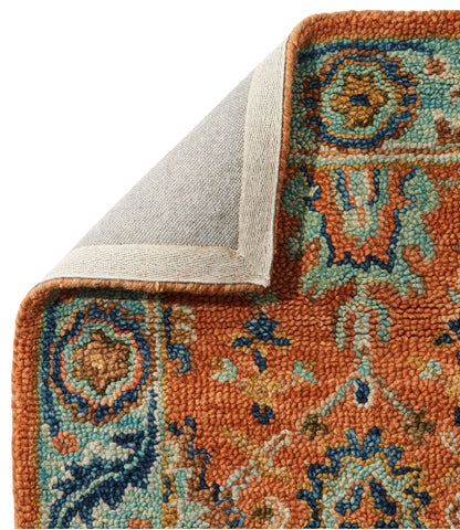 L.L.Bean Single Border Terracotta Wool Tufted Runner Terracotta