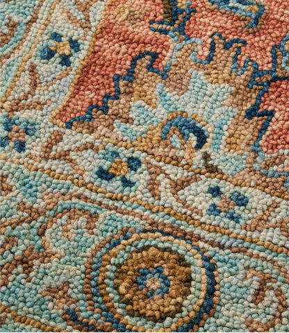 L.L.Bean Single Border Terracotta Wool Tufted Runner Terracotta