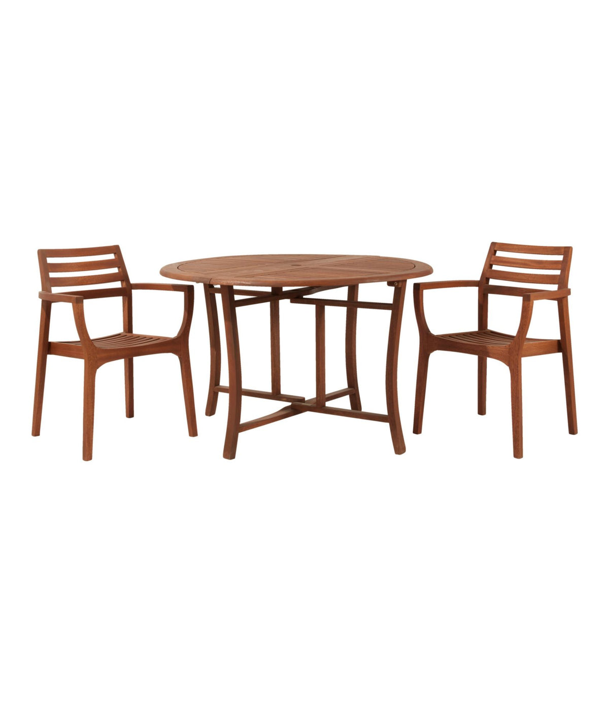 L.L.Bean Eucalyptus Folding Table, Round Natural