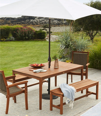 L.L.Bean Eucalyptus Farmhouse Bench Natural