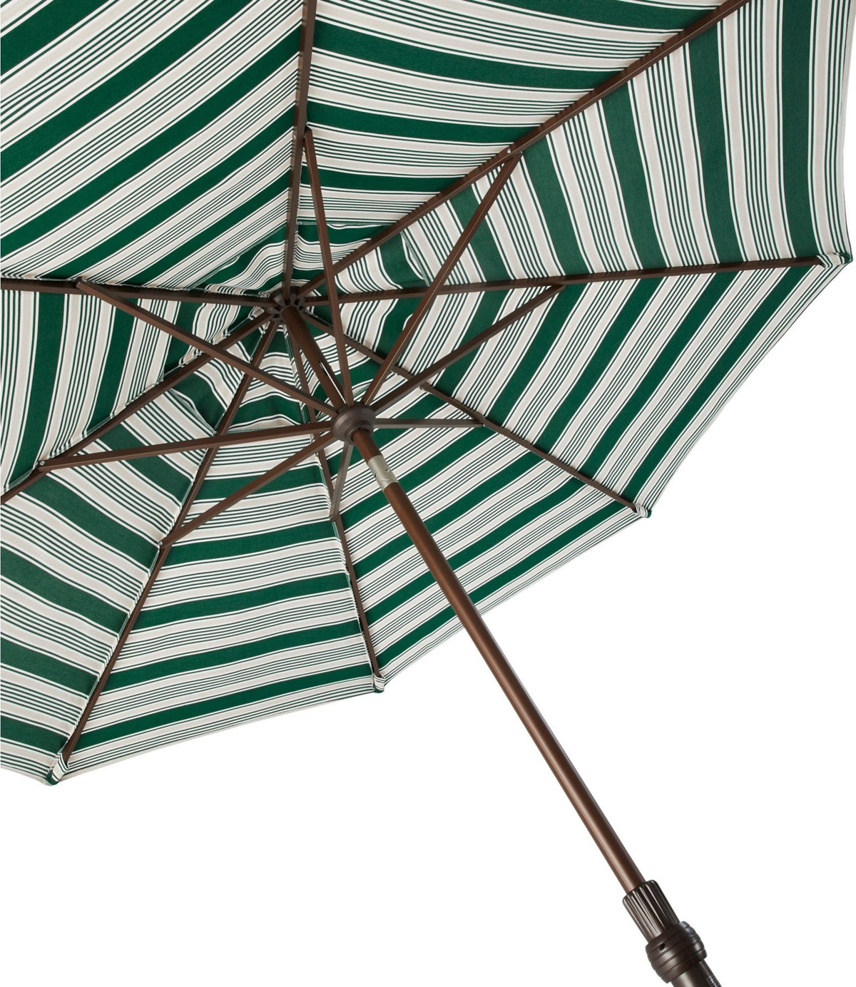 L.L.Bean Sunbrella Market Umbrella, Aluminum Stripe Green/Sand Multi