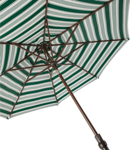 L.L.Bean Sunbrella Market Umbrella, Aluminum Stripe Green/Sand Multi