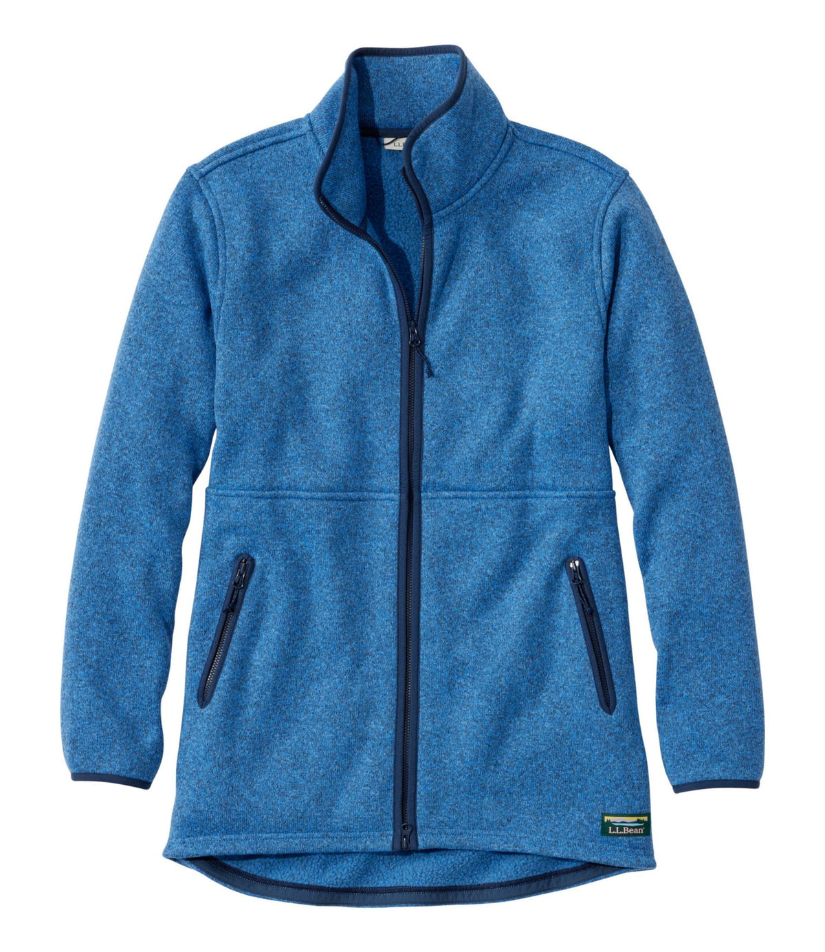 L.L.Bean Women's Bean's Sweater Fleece Full-Zip Coat Ocean Blue