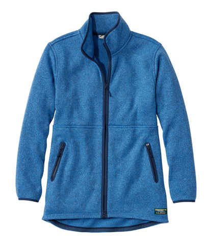 L.L.Bean Women's Bean's Sweater Fleece Full-Zip Coat Ocean Blue