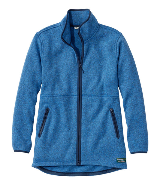 L.L.Bean Women's Bean's Sweater Fleece Full-Zip Coat Ocean Blue