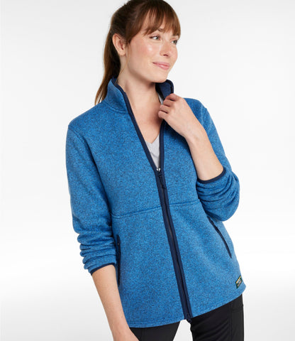 L.L.Bean Women's Bean's Sweater Fleece Full-Zip Coat Ocean Blue