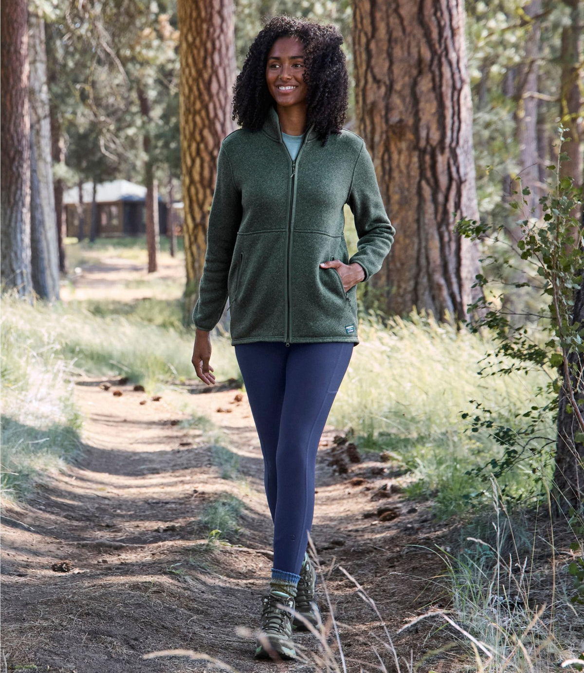 L.L.Bean Women's Bean's Sweater Fleece Full-Zip Coat Ocean Blue