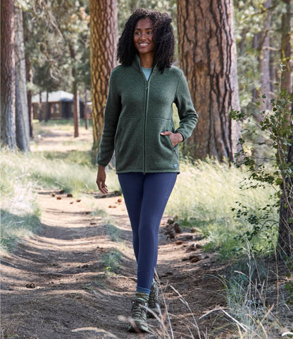 L.L.Bean Women's Bean's Sweater Fleece Full-Zip Coat Ocean Blue