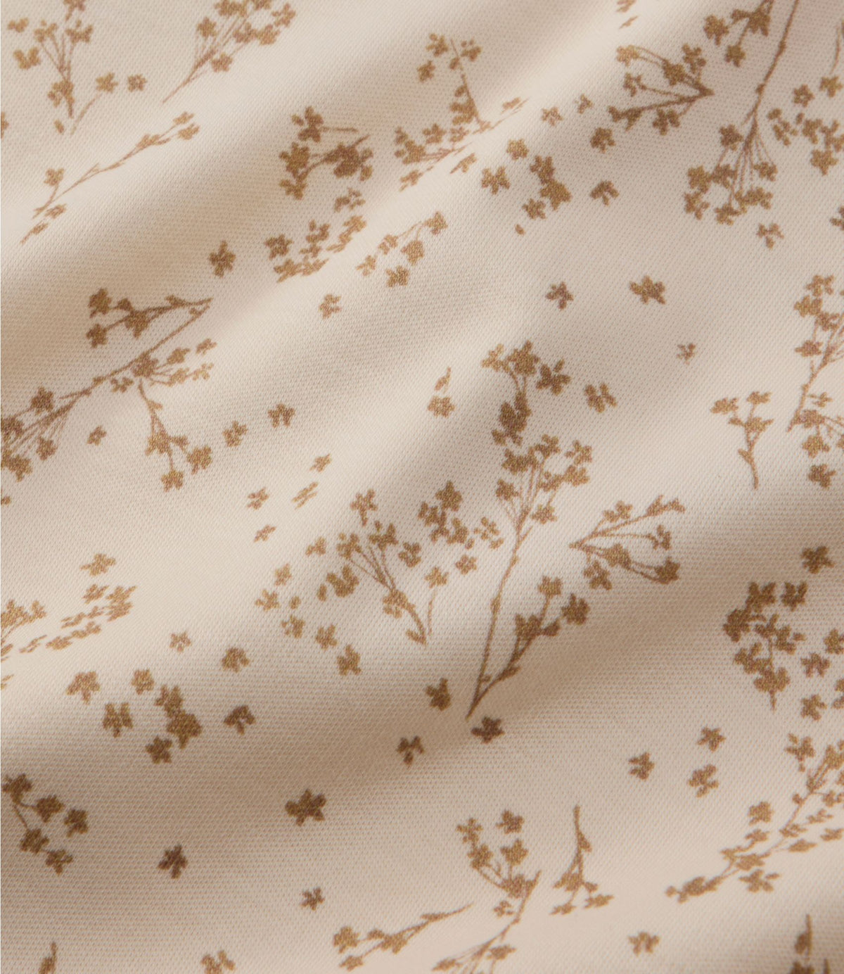 L.L.Bean Women's Pima Cotton Tunic, Three-Quarter-Sleeve Splitneck Print Cream Floral