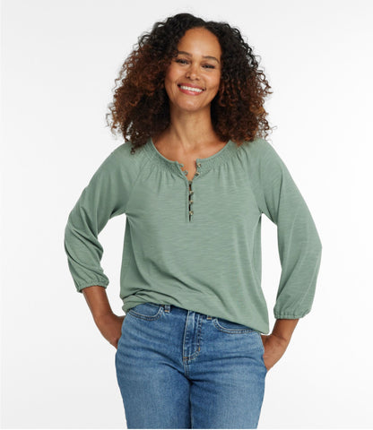 L.L.Bean Women's Camden Hills Tee, Three-Quarter-Sleeve Adobe Rose