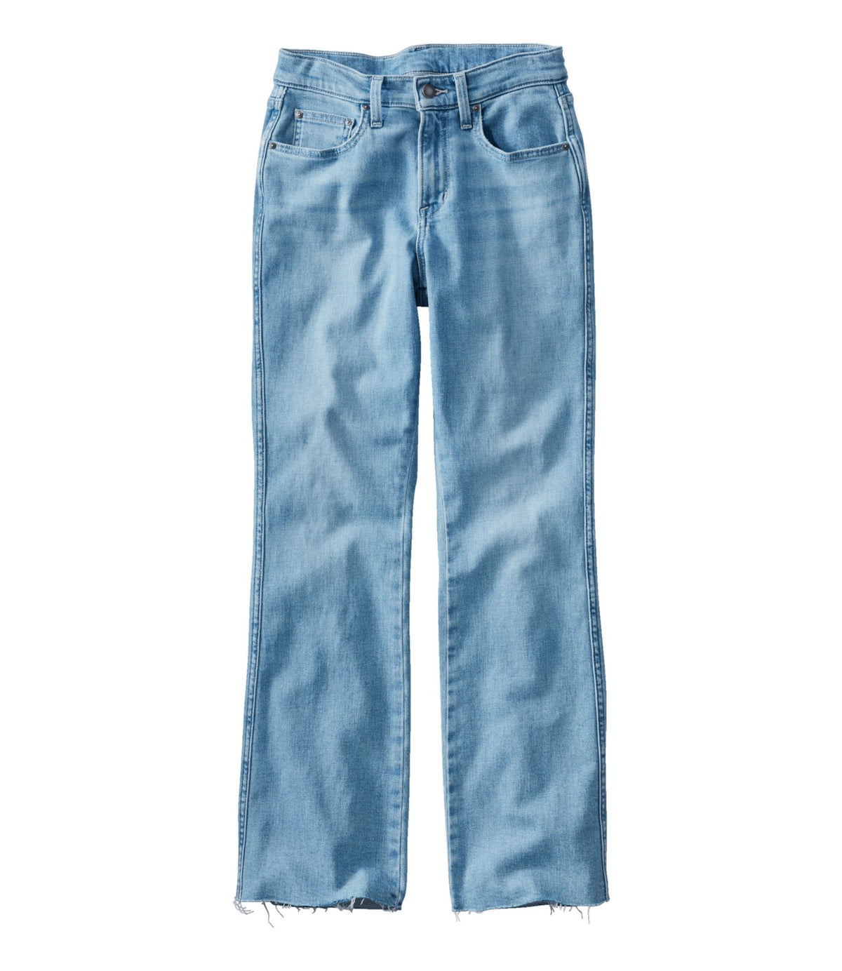L.L.Bean Women's L.L.Bean Everyday Stretch Jeans, High-Rise Mini Bootcut Ankle Authentic Bright Wash