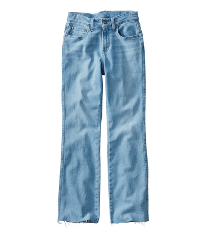 L.L.Bean Women's L.L.Bean Everyday Stretch Jeans, High-Rise Mini Bootcut Ankle Authentic Bright Wash