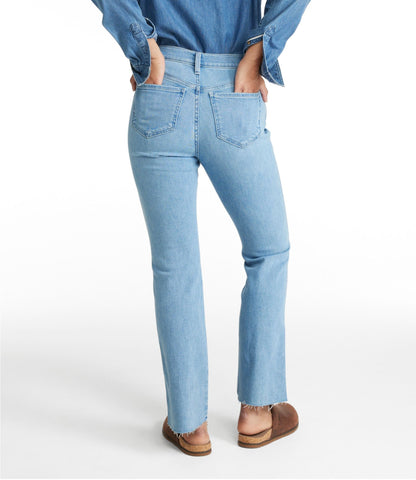 L.L.Bean Women's L.L.Bean Everyday Stretch Jeans, High-Rise Mini Bootcut Ankle Authentic Bright Wash