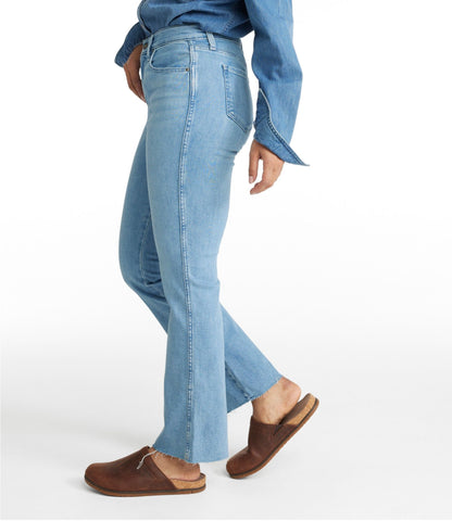 L.L.Bean Women's L.L.Bean Everyday Stretch Jeans, High-Rise Mini Bootcut Ankle Authentic Bright Wash