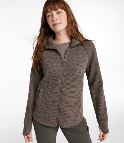 L.L.Bean Women's Ridgeknit Full-Zip Jacket Dark Cinder