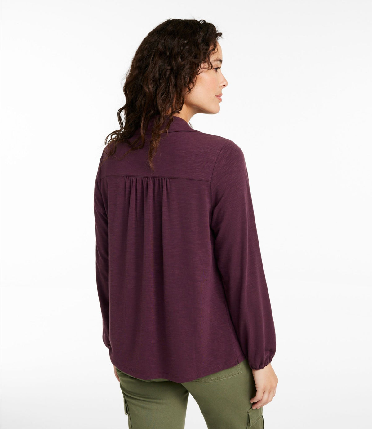 L.L.Bean Camden Hills Tee, Button-Front Shirt Bright Mariner