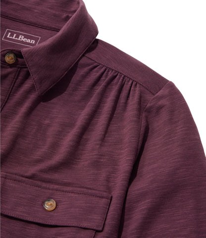 L.L.Bean Camden Hills Tee, Button-Front Shirt Bright Mariner