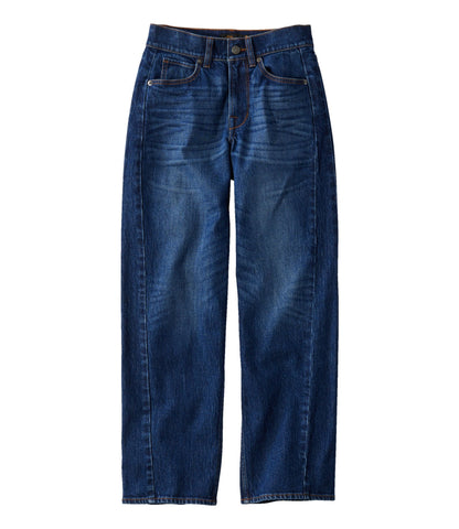 L.L.Bean Women's Signature 1912 Premium Jeans, High-Rise Barrel Ankle Authentic Dark