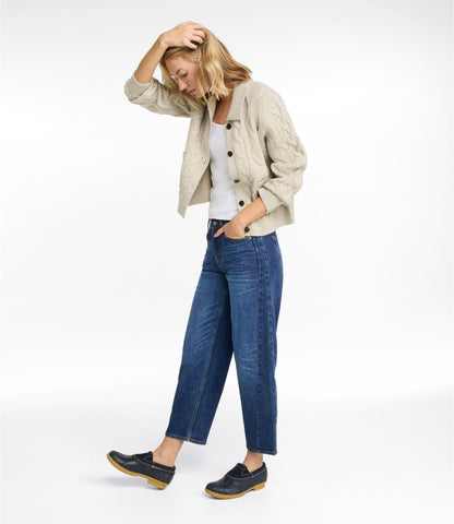 L.L.Bean Women's Signature 1912 Premium Jeans, High-Rise Barrel Ankle Authentic Dark