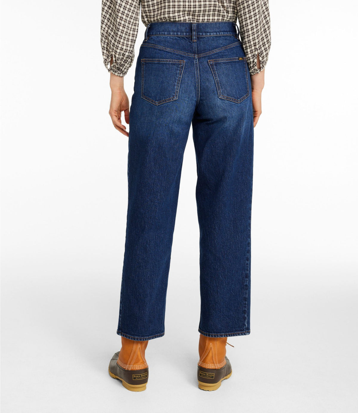 L.L.Bean Women's Signature 1912 Premium Jeans, High-Rise Barrel Ankle Authentic Dark
