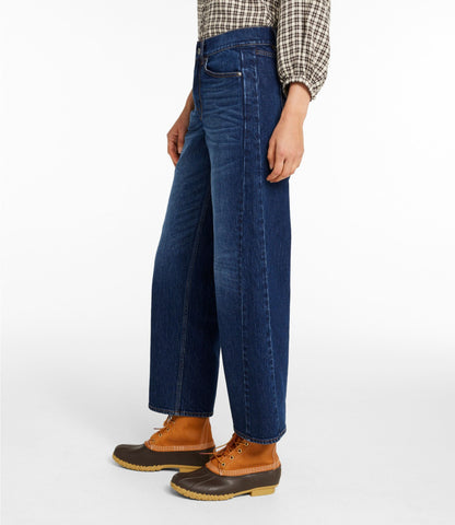 L.L.Bean Women's Signature 1912 Premium Jeans, High-Rise Barrel Ankle Authentic Dark