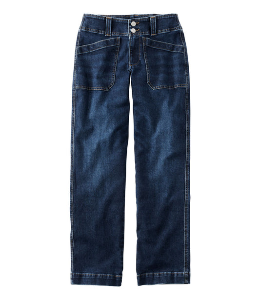 L.L.Bean Women's 1912 Field Denim Pants, Mid-Rise Ankle Utility