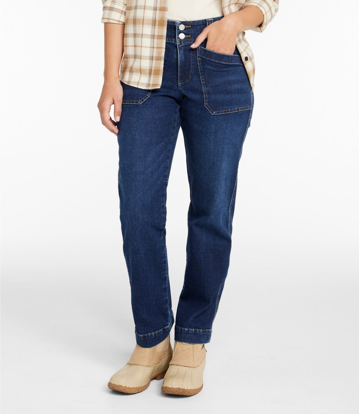 L.L.Bean Women's 1912 Field Denim Pants, Mid-Rise Ankle Utility