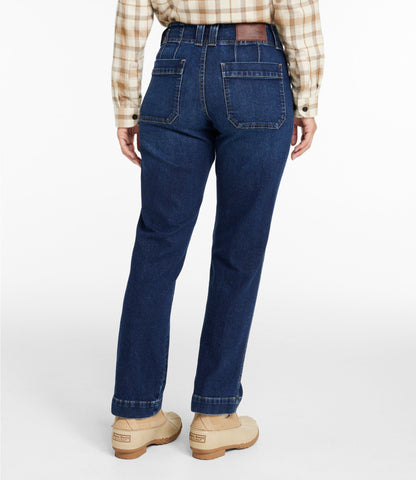 L.L.Bean Women's 1912 Field Denim Pants, Mid-Rise Ankle Utility