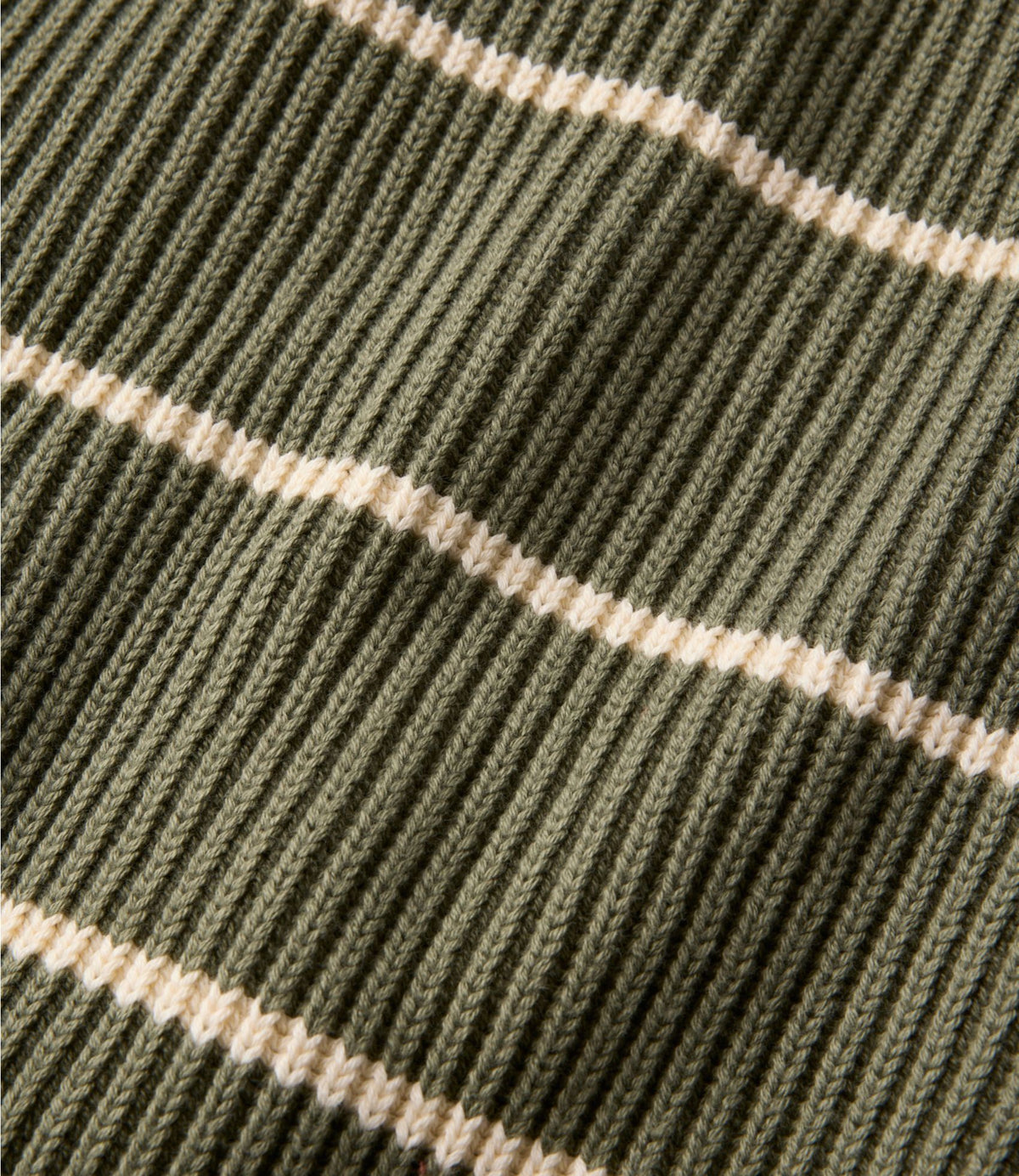 L.L.Bean Men's Mariner Rib Crew Sweater, Stripe Olive Gray/Natural