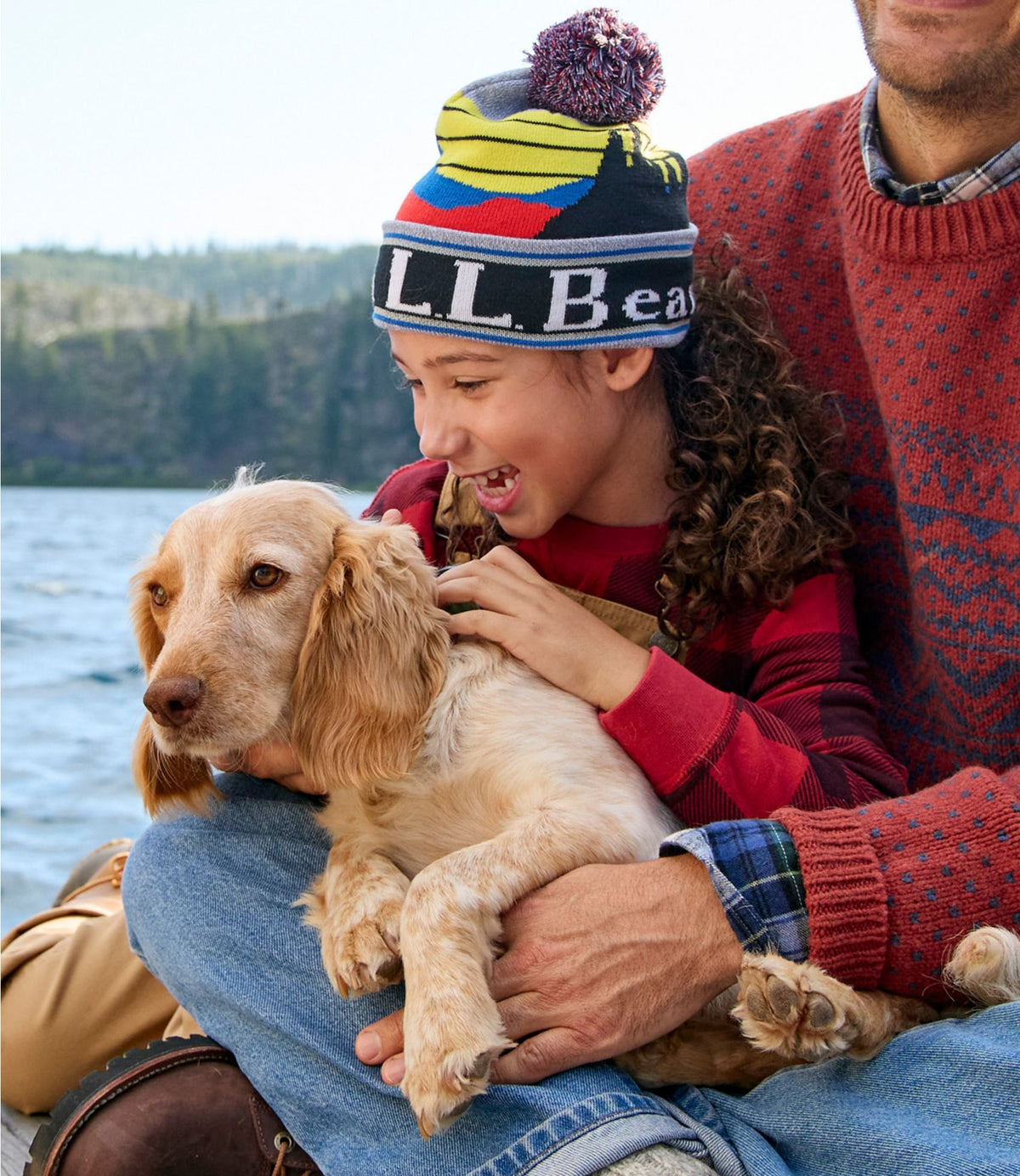 L.L.Bean Kids' L.L.Bean Pom Hat Classic Navy/Olive Gray