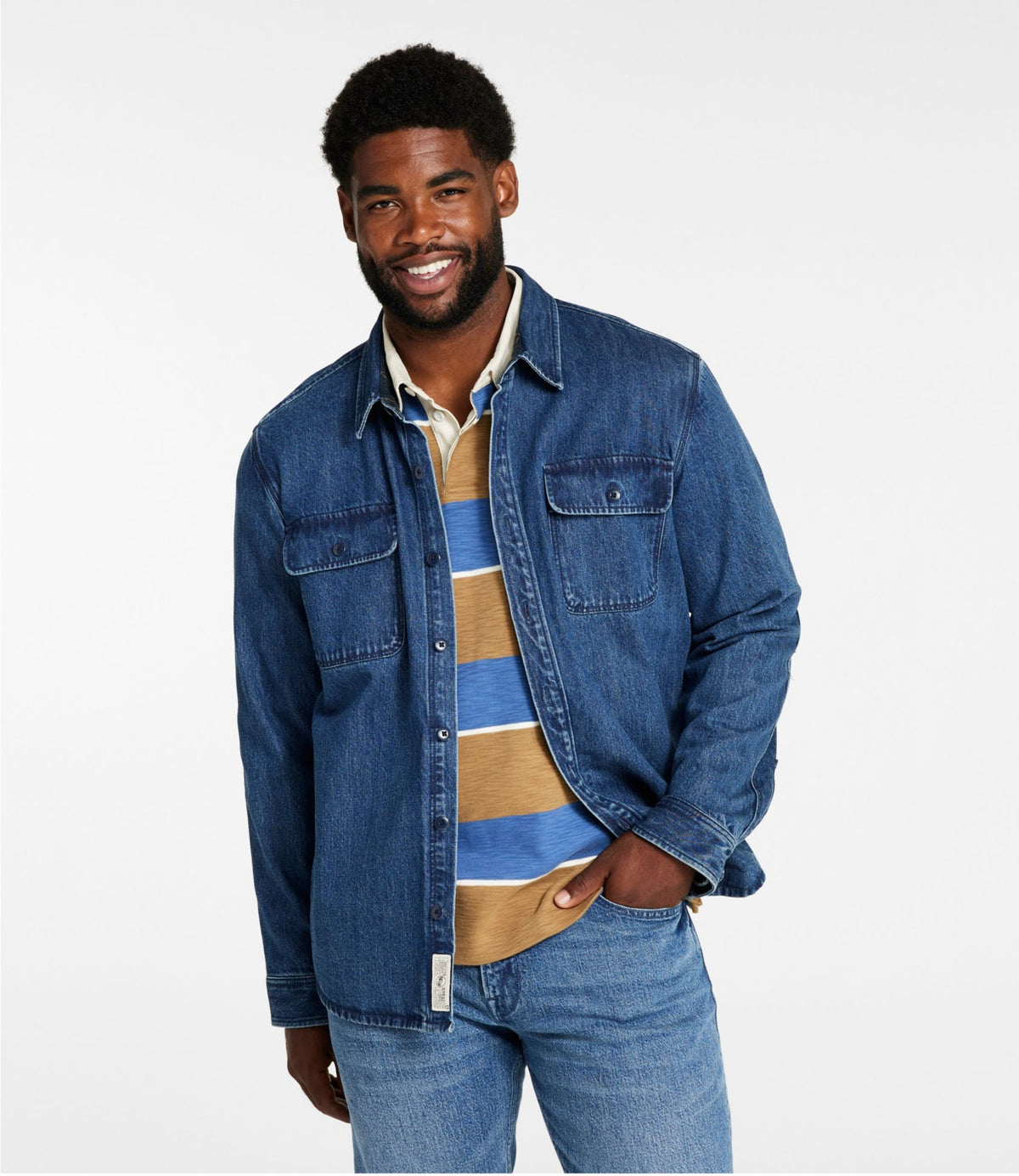 L.L.Bean Men's Signature Denim Workshirt Dark Indigo