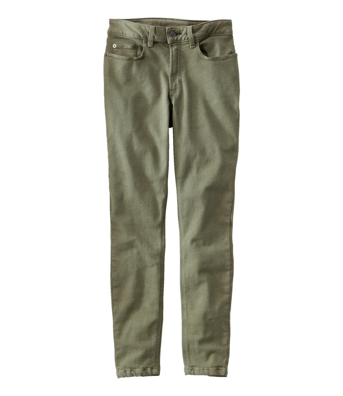 L.L.Bean Women's BeanFlex®Jeans, High-Rise Slim-Leg Ankle Color Deep Olive