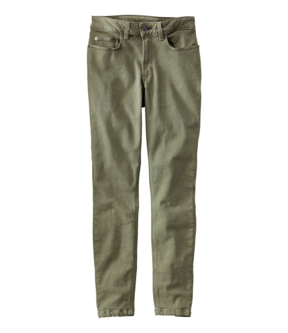 L.L.Bean Women's BeanFlex®Jeans, High-Rise Slim-Leg Ankle Color Deep Olive