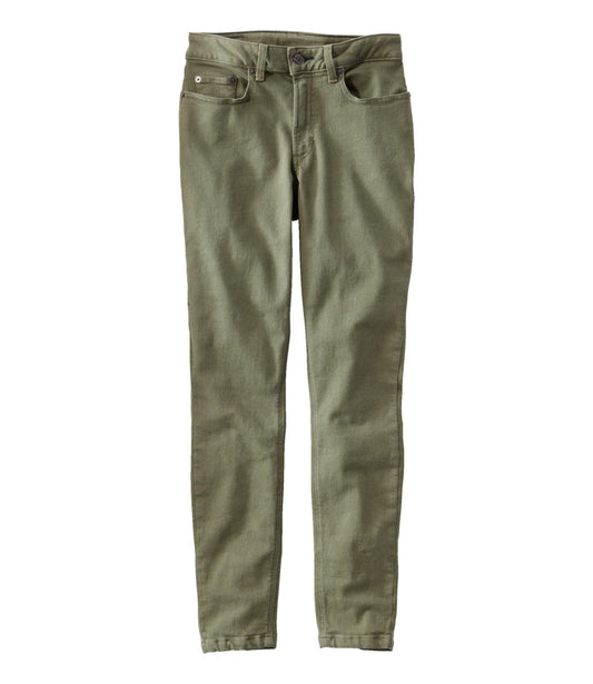L.L.Bean Women's BeanFlex®Jeans, High-Rise Slim-Leg Ankle Color Deep Olive