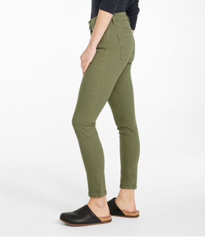 L.L.Bean Women's BeanFlex®Jeans, High-Rise Slim-Leg Ankle Color Deep Olive