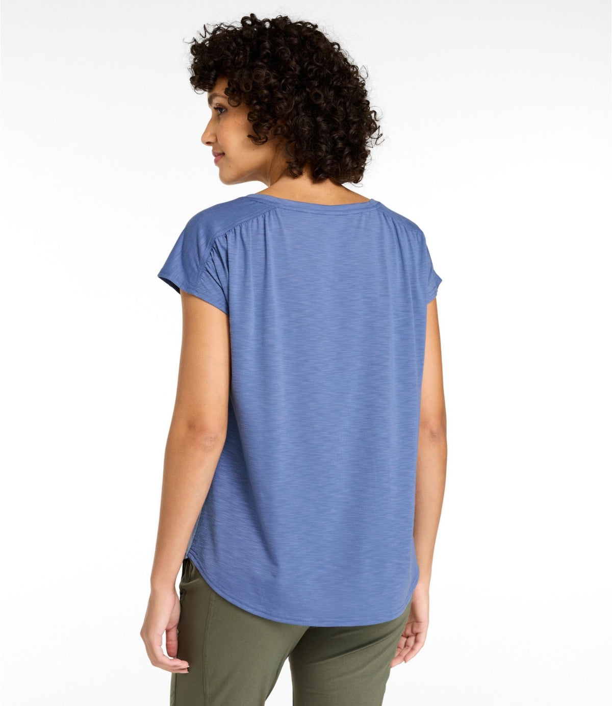 L.L.Bean Women's Streamside Tee, Short-Sleeve Ruched Crew Antique Lilac