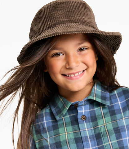 L.L.Bean Kids' Bean's Cord Bucket Hat Dark Cinder