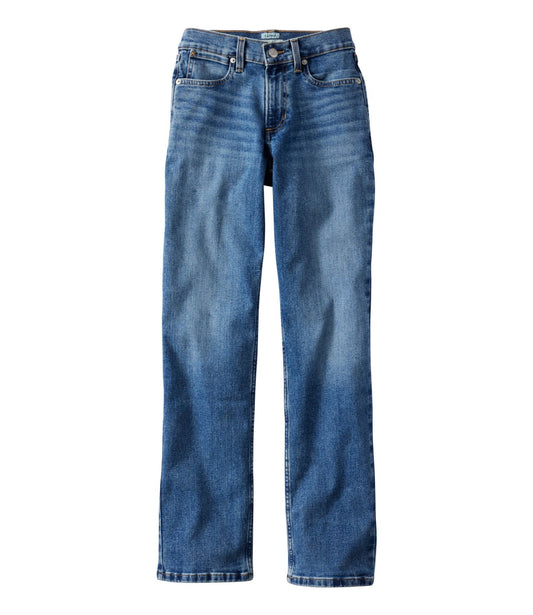 L.L.Bean Women's 207 Vintage Jeans, Mid-Rise Relaxed Straight-Leg Faded Indigo