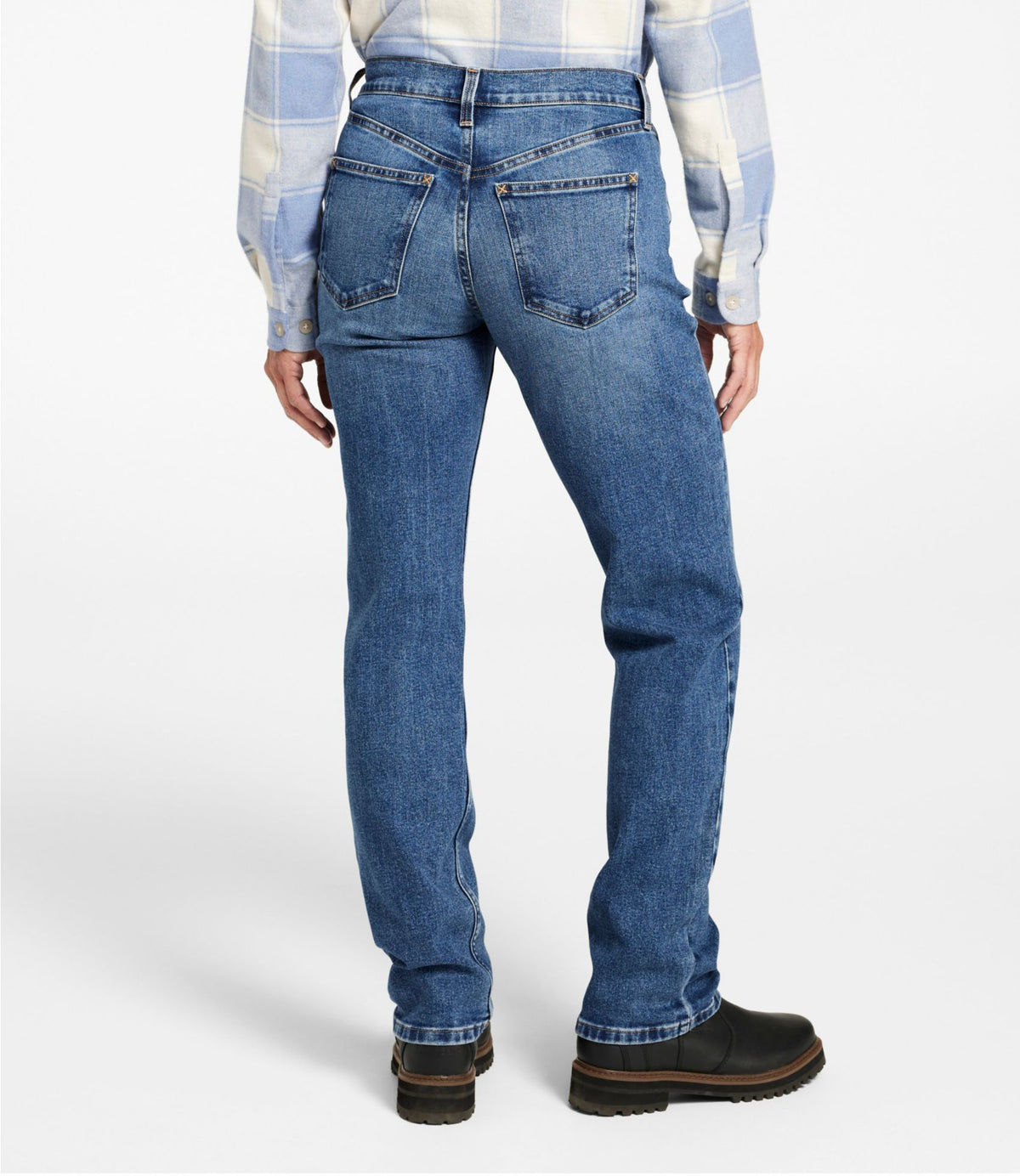 L.L.Bean Women's 207 Vintage Jeans, Mid-Rise Relaxed Straight-Leg Faded Indigo