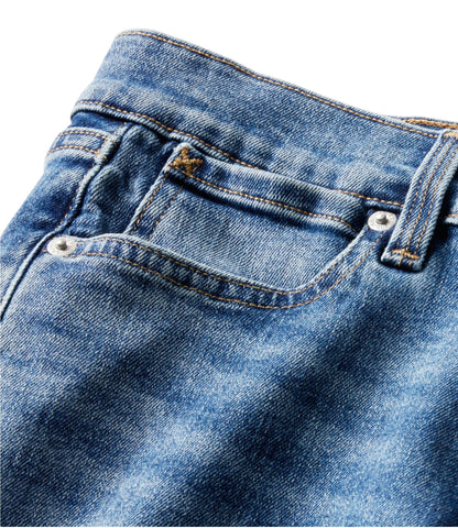L.L.Bean Women's 207 Vintage Jeans, Mid-Rise Relaxed Straight-Leg Faded Indigo