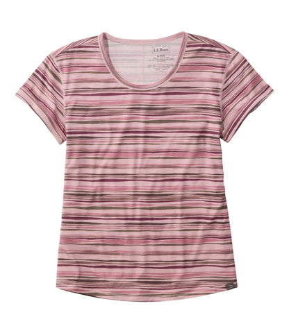 L.L.Bean Women's Everyday SunSmart® Lifestyle Tee, Short-Sleeve Print Antique Lilac Retro Stripe