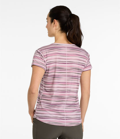L.L.Bean Women's Everyday SunSmart® Lifestyle Tee, Short-Sleeve Print Antique Lilac Retro Stripe