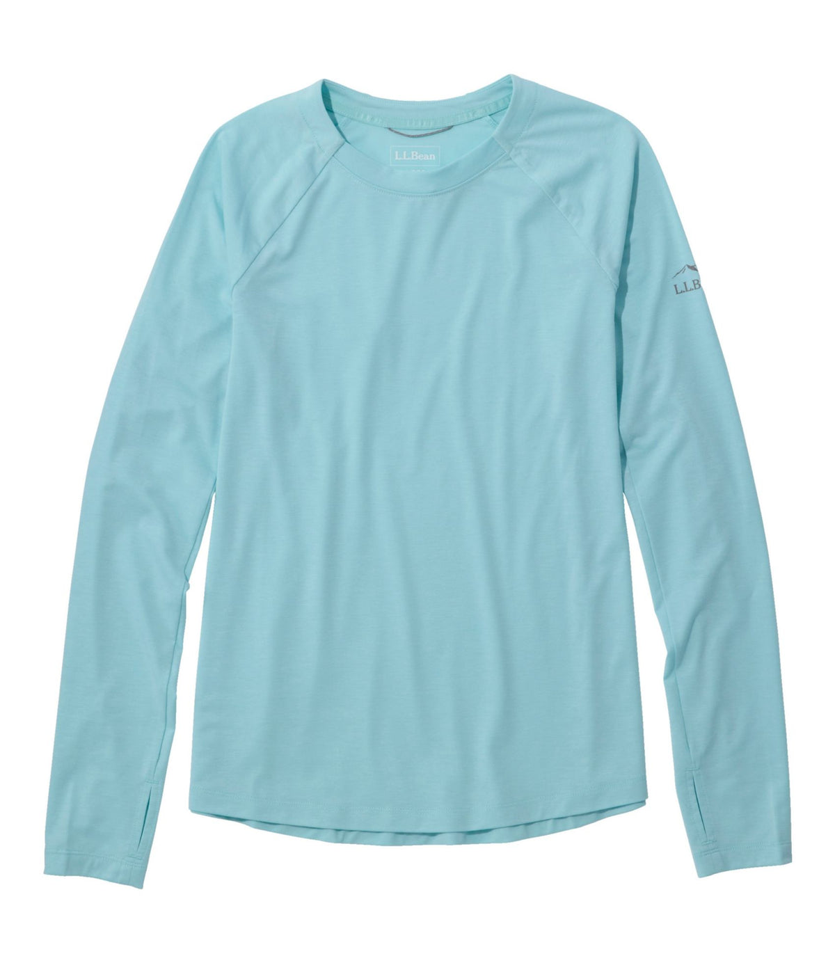 L.L.Bean Women's SunSmart Comfort Crew, Long-Sleeve Pale Turquoise