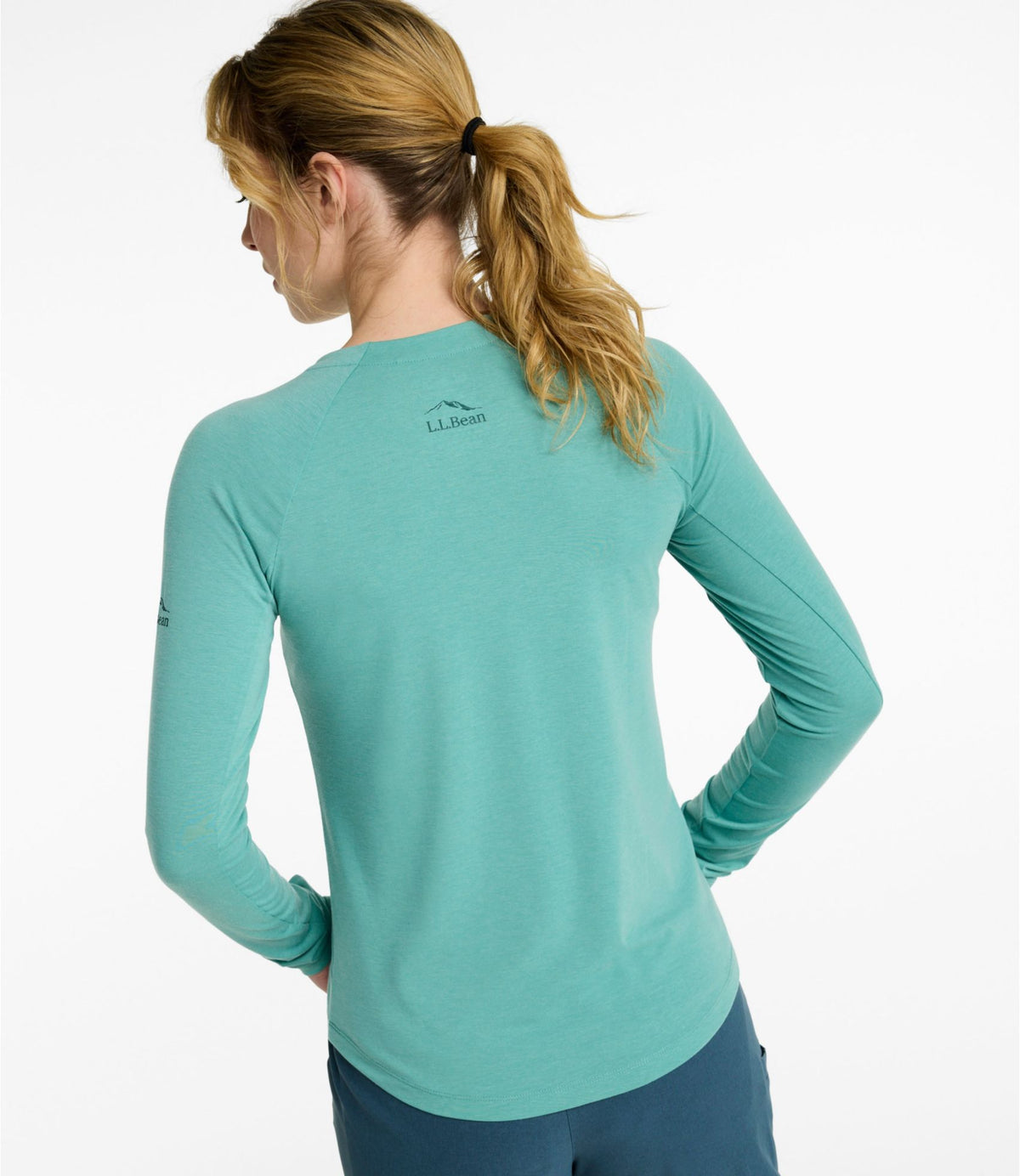L.L.Bean Women's SunSmart Comfort Crew, Long-Sleeve Pale Turquoise