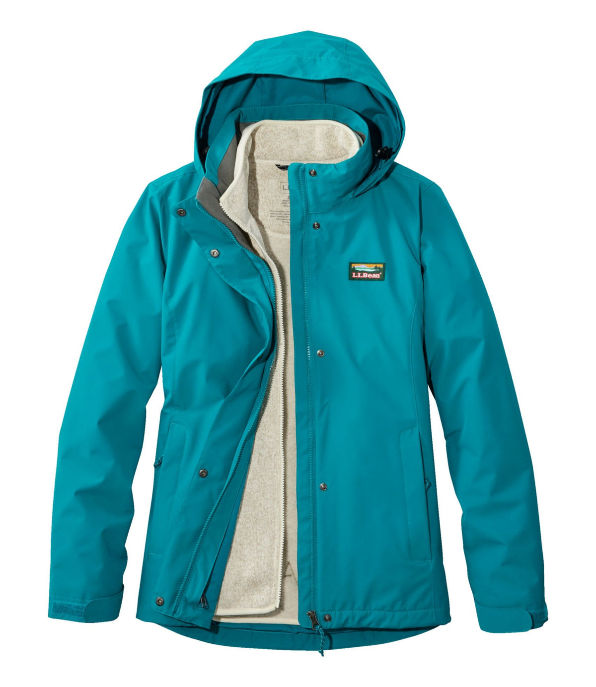 L.L.Bean Women's L.L.Bean Sweater Fleece 3-in-1 Jacket True Teal/Sailcloth