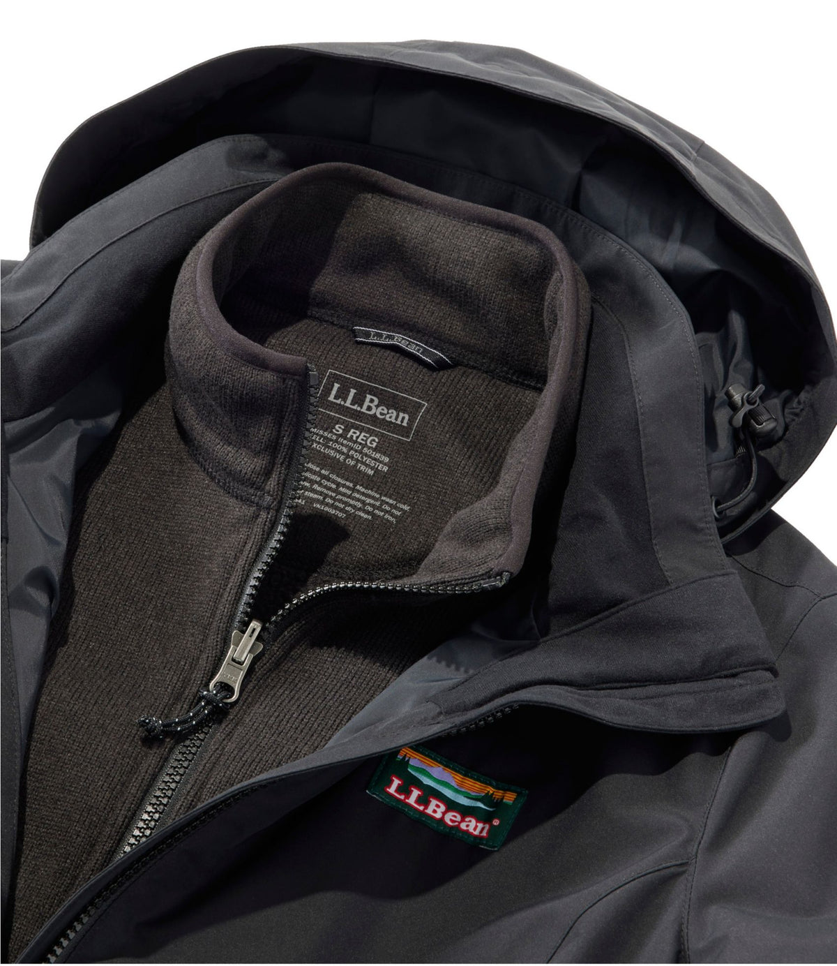 L.L.Bean Women's L.L.Bean Sweater Fleece 3-in-1 Jacket True Teal/Sailcloth