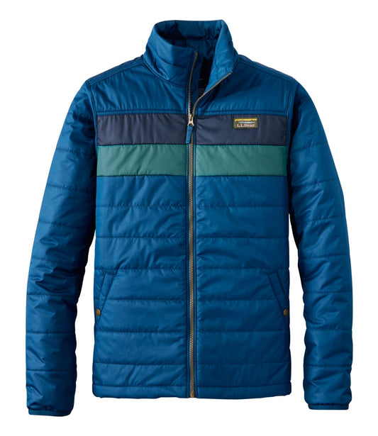 L.L.Bean Men's Mountain Classic Puffer Jacket, Colorblock Dark Marine Blue/Nautical Navy