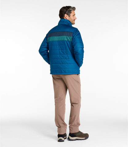 L.L.Bean Men's Mountain Classic Puffer Jacket, Colorblock Dark Marine Blue/Nautical Navy