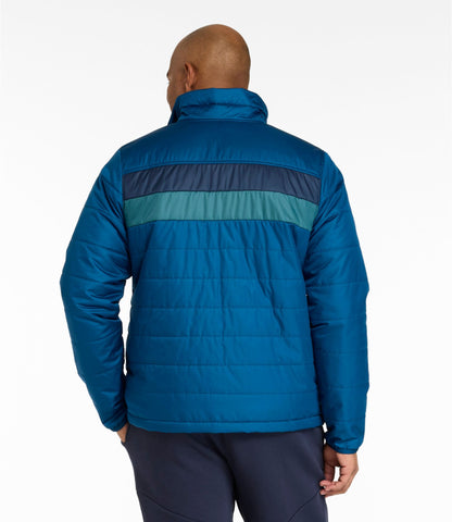 L.L.Bean Men's Mountain Classic Puffer Jacket, Colorblock Dark Marine Blue/Nautical Navy
