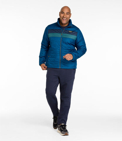 L.L.Bean Men's Mountain Classic Puffer Jacket, Colorblock Dark Marine Blue/Nautical Navy